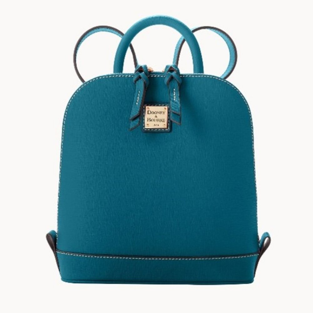 Dooney & Bourke Saffiano Small Zip Pod Backpack, NWT in bag, Deep Teal